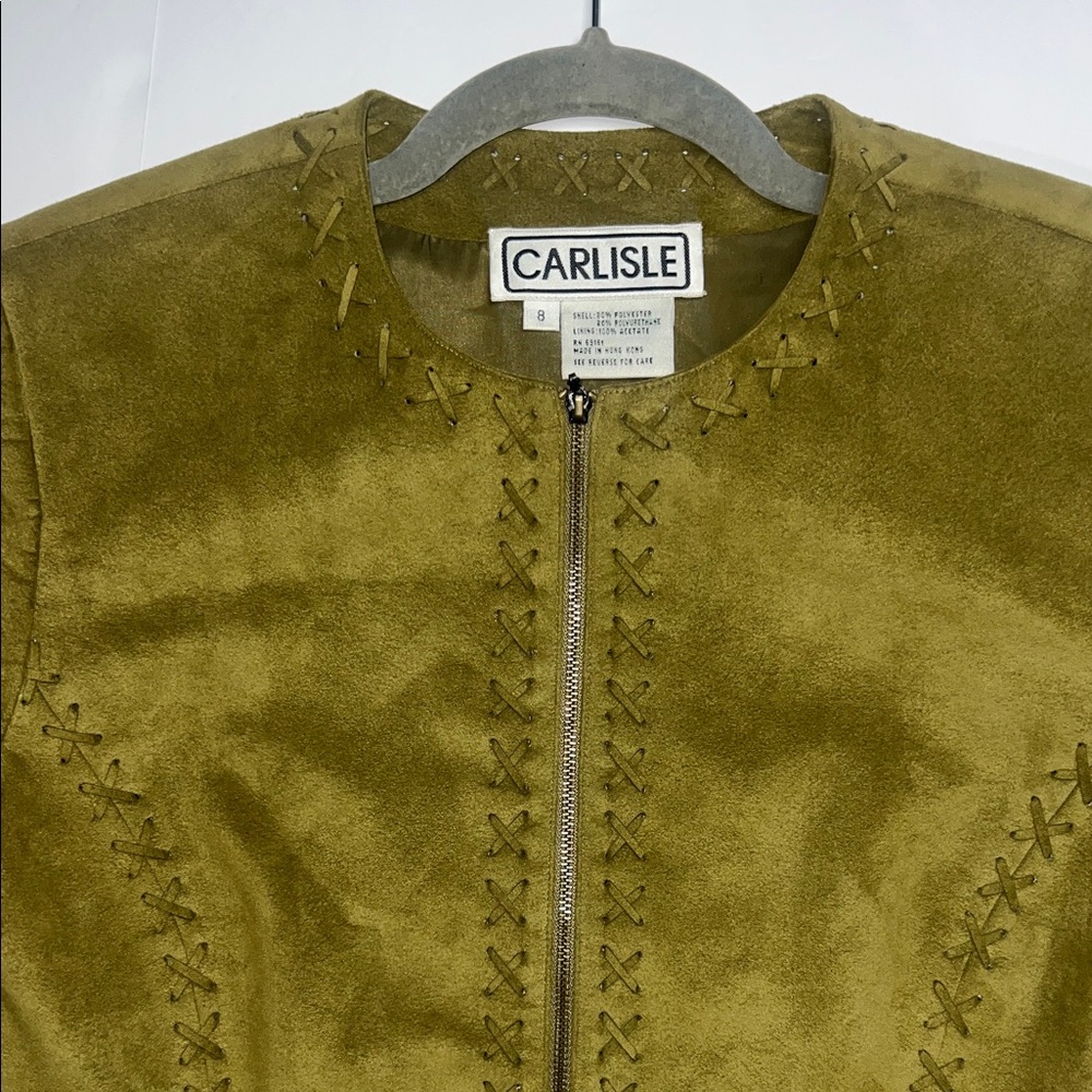 Carlisle Olive Faux Suede Women's Jacket size 8 - Picture 5 of 9